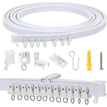 5 Meters (16.4FT) Flexible Bendable Ceiling Curtain Track,room divider, window treatment or bay, shower track, trailer motorhome Curtain Track, Room Divider, Ceiling Track for Curtains