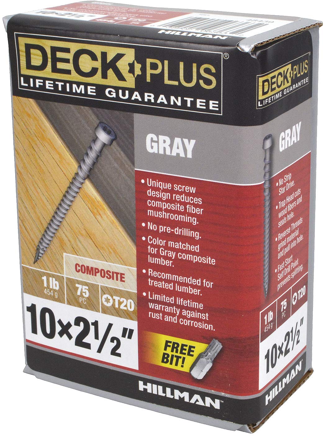 Hillman Fasteners 48439 LB 2.5x10GRY Deck Screw