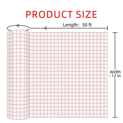 WELSTIK Clear Vinyl Transfer Paper Tape Roll - 12" x 50 ft - Clear Tape for Printable and Patterned HTV and Adhesive, Large & Small Crafts, Heat Press