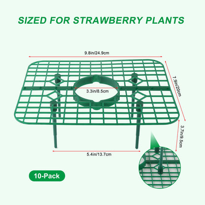 CNNIK 10 Pack Strawberry Plant Supports, Square Growing Frame to Keep Berries Off the Ground, Easy-Assembly Garden Plant Stand