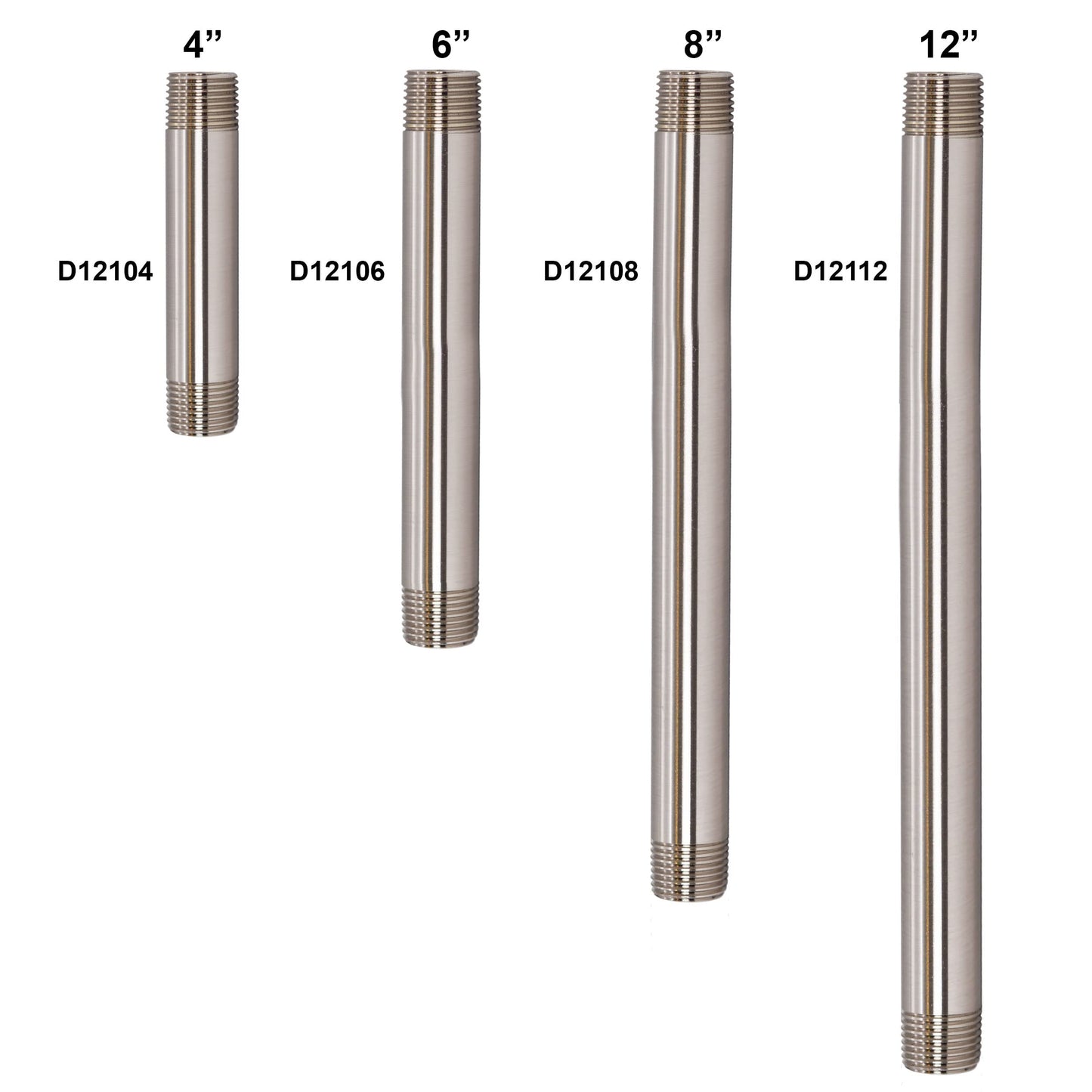 Westbrass D12104-62 IPS 1/2" x 4" Pipe Nipple, Matte Black