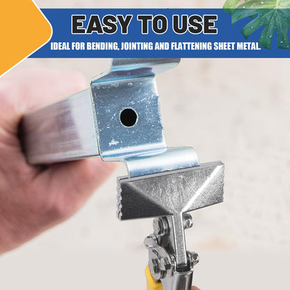 Glarks 3In Sheet Metal Hand Seamer, Straight Jaw Metal Bender Tools, Sheet Metal Seamer Form Edge Seamer Seaming Pliers with Ergonomic Handle for Bending and Flattening Metal