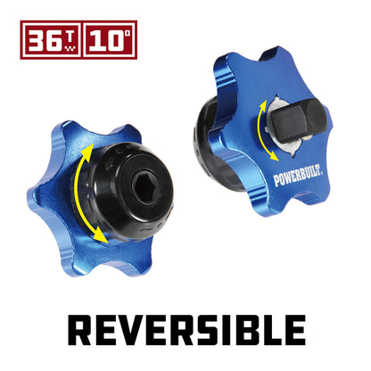 Powerbuilt 3/8 Inch Drive Palm Ratchet Handle, Finger Ratchet, Stubby Thumb Ratchet 2-in-1 for Tight Spaces - 941264