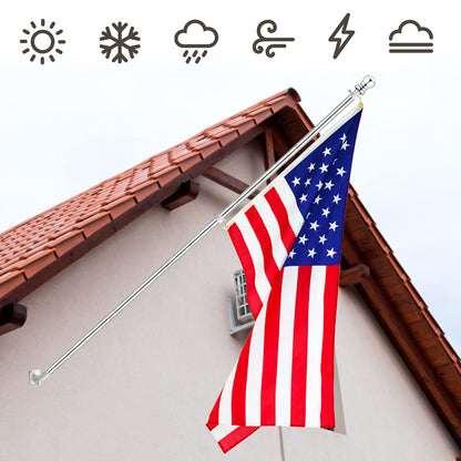 Remiawy 6FT Flag Pole Kit, Heavy Duty Stainless Steel Flagpole with Holder, Outdoor Flag Pole for Truck Porch Garden Yard with 4 Flag Pole Rings