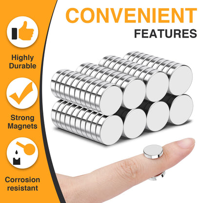 TRYMAG 80Pcs Magnets Disc, 12 x 3mm Small Round Rare Earth Fridge Magnets for Crafts Dry Erase Board, Refrigerator Magnet for Dry Erase Board Whiteboard DIY Scientific Models