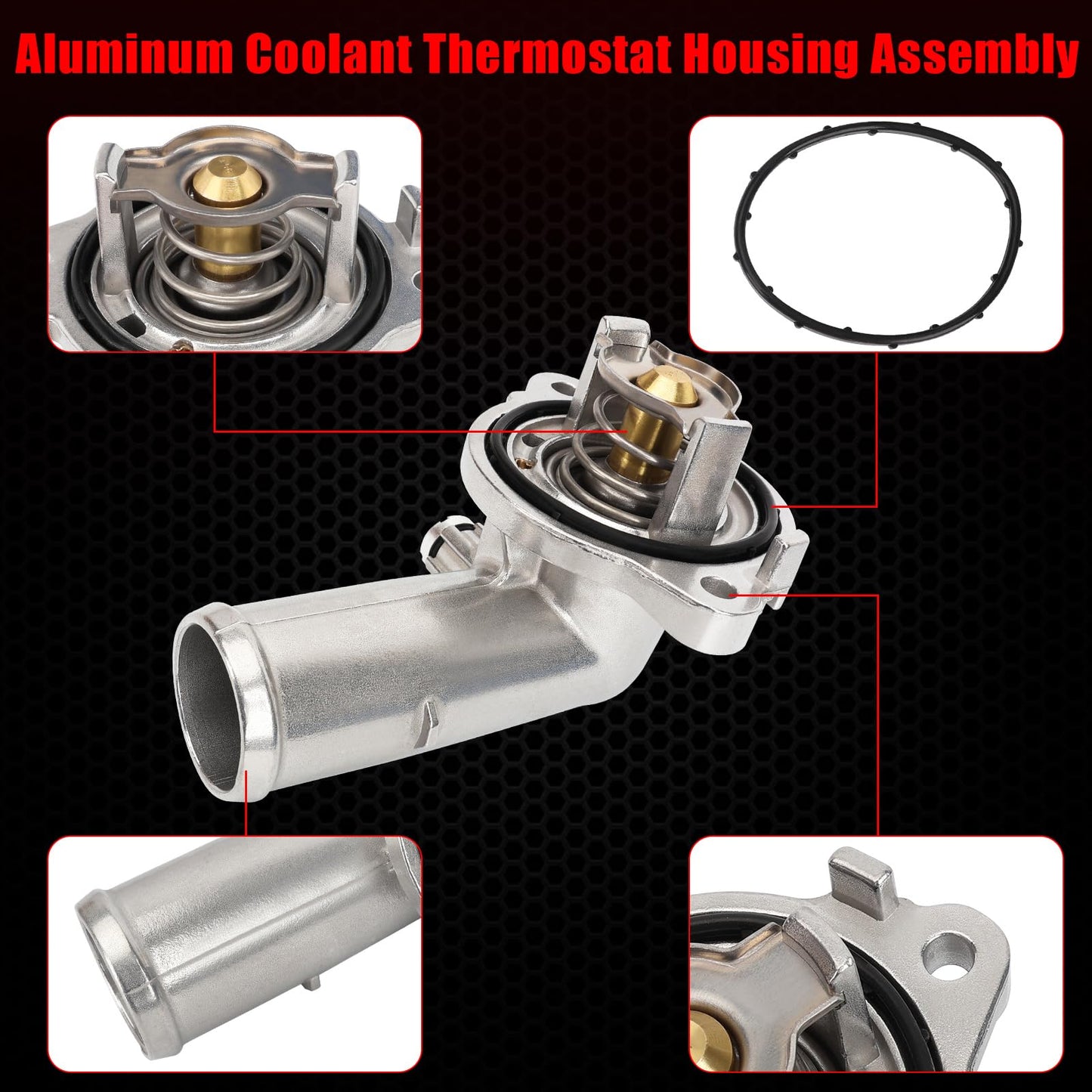 5184570AG Thermostat Housing Compatible with 2011-2020 Dodge Journey Avenger Grand Caravan 2014-2021 Jeep Cherokee 2012-2021 Ram C/V ProMaster 1500 2500 3500 2011-2017 Chrysler 200