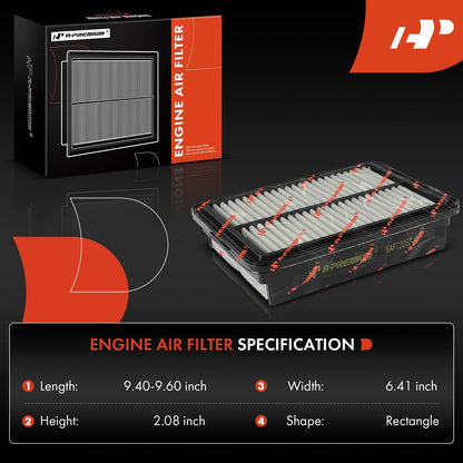 A-Premium 2-PC Engine Air Filter Compatible with Hyundai Elantra(17-20), Kona(18-23) & Kia Forte(19-23), Forte5(20-23), Soul(20-23) - 1.4L 1.6L 2.0L