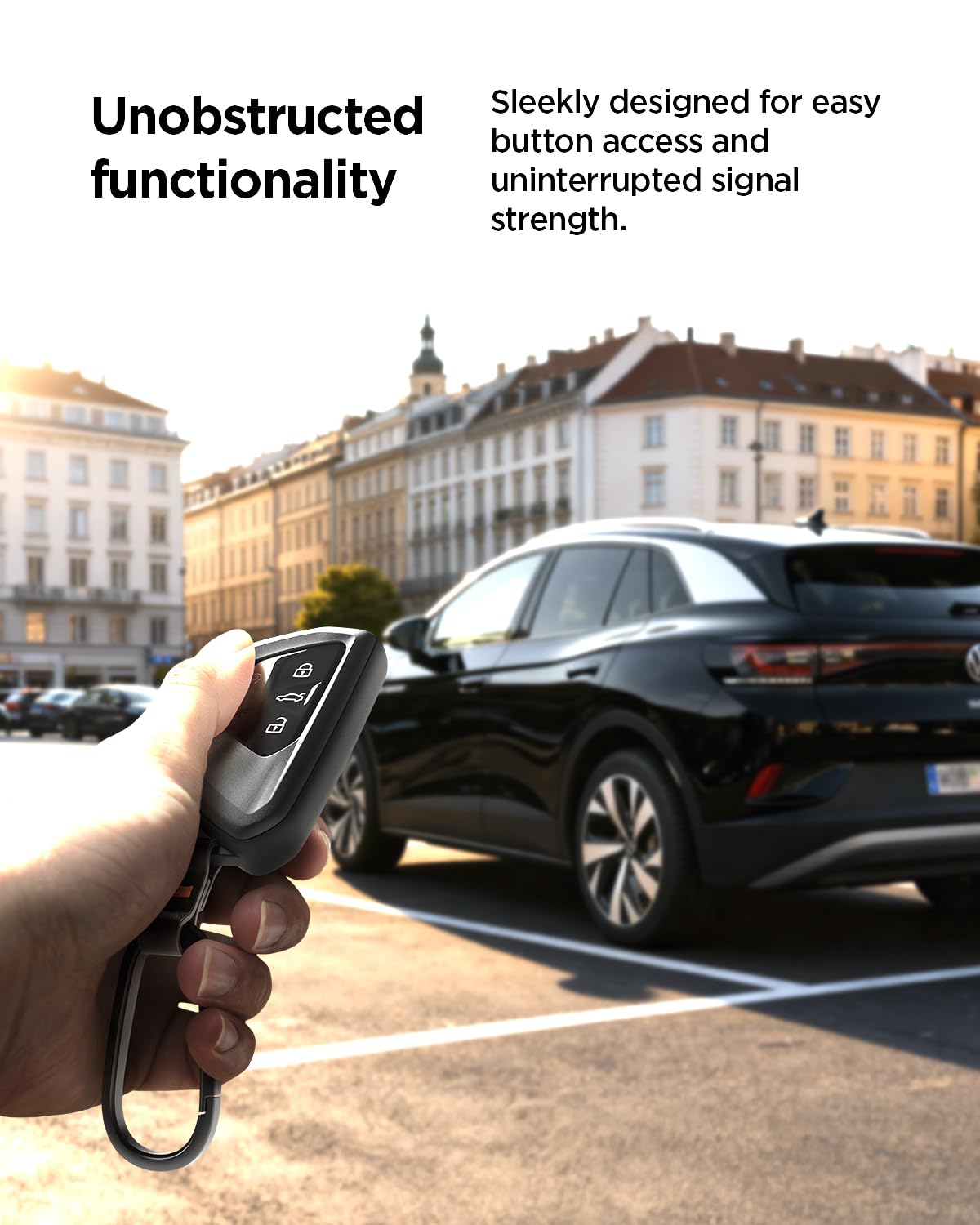Spigen Light Slim Key Fob Cover with Carabiner Designed for Volkswagen Golf ID4 Tiguan Atlas Smart Key Fobs