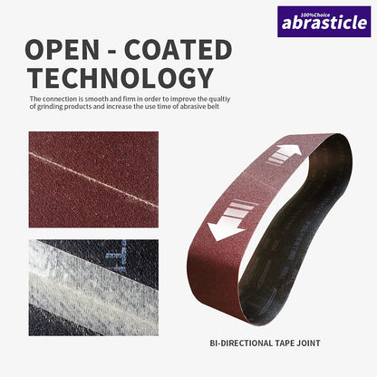 15 Pcs 2 x 42 Inch Assorted Aluminum Oxide Sanding Belt - 80/120/150/240/400 Grit