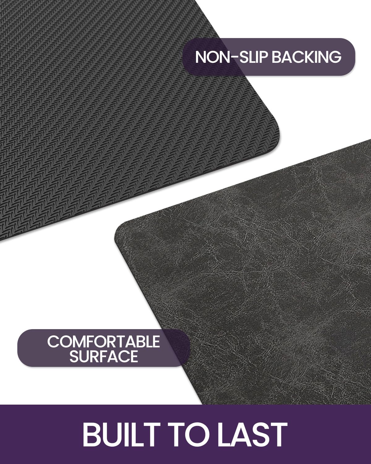 DEXI Thin Bath Mat Absorbent Quick Dry, 17x32 Rubber Non Slip Bathroom Rug, Washable Shower Floor Bathmat for Bathtub, Sink, Grey