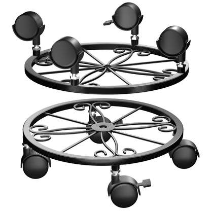 Chinpakden 10.24" Plant Stand with Wheels - 2 Pack Plant Caddy, 360 °Rotatable and Lockable Plant Rollers, Easy to Move, Plant Tray with Casters for Indoor Outdoor Wine Cellar.