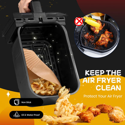 300PCS Air Fryer Liners for Ninja Dual, Non-Stick Oil Resistant Waterproof Food Grade Air Fryer Disposable Parchment Paper Liner Rectangle for Ninja DZ201, DZ401 and Other Dual Zone 2-Basket Air Fryer