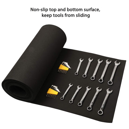 CASOMAN Professional Tool Box Liner and Drawer Liner - 16 inch(Wide) x 16 feet (Long), Non-Slip, Black