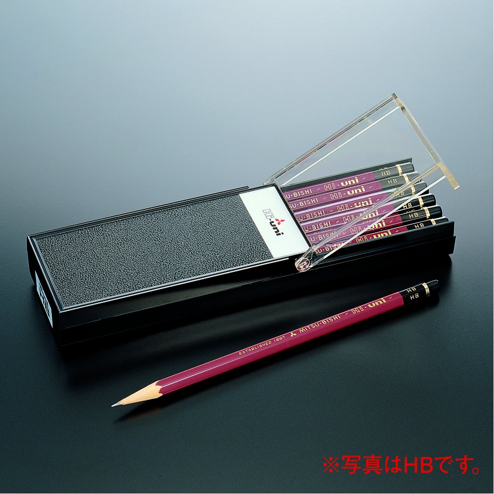 Uni Hi-Uni Wooden Pencil - 2B - Box of 12 (HU2B)