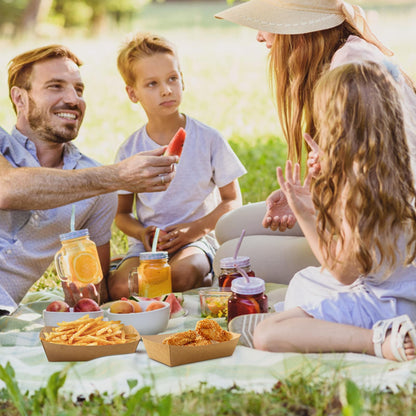 150 Pack Paper Food Boats,Brown Kraft Food Tray,Disposable Paperboard Serving Tray,Grease Resistant Fast Food Boat Basket Hot Dog Trays for Snack Tacos Nachos Popcorn Party Picnic Wedding Party (2LB)