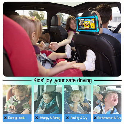Tablet Holder for Car, iPad Holder for Car Backseat, Headrest Tablet Mount for Back Seat Kids, Fits 7-12.9'' Tablets (2 Pack Black)
