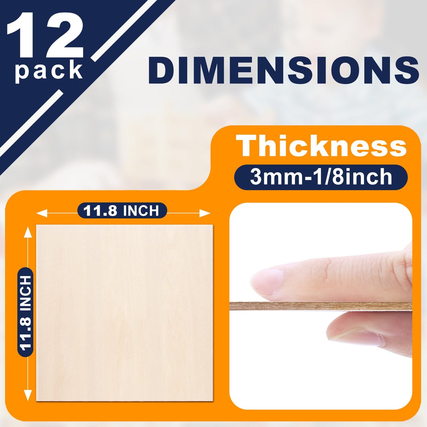 Yalumo Basswood Sheets 12 x 12 x 1/8 Inch, 12 Packs Plywood Sheets Unfinished Wood for Crafts 3mm Thick Basswood for Laser Cutting, Diy Architectural Models, Engraving, Wood Burning, Painting