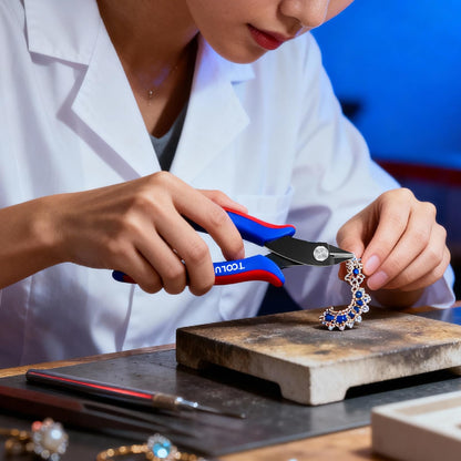 TOOLUTION 5 Pack Flush Wire Cutters - Small Diagonal Cut Pliers Side Cutter Snips Bulk - Micro Clippers for Cutting Zip Tie Plastic Model - Mini Nippers for Crafting Electrical Jewelry Making