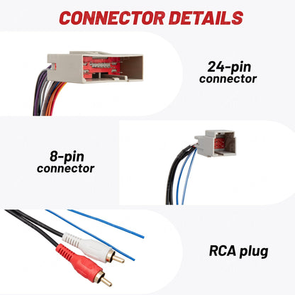 RED Wolf Radio Wiring w/Antenna Adapter RCA Input Replacement for Ford 2006-2012, Lincoln 2006-2010, Mercury 2006-2009 Aftermarket Stereo Install Wire Cable Harness with RCA Adapter Plug