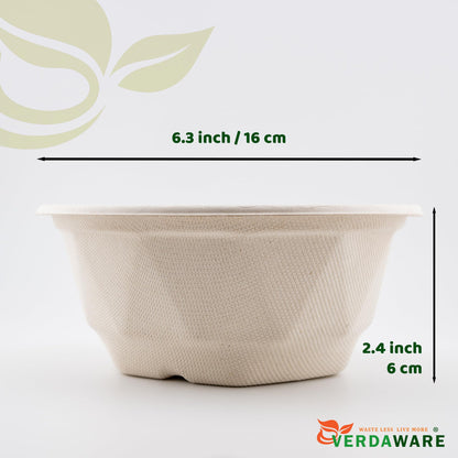 25 oz Compostable Bagasse Bowls 50 Pack – Extra Thick Biodegradable | Eco-Friendly, PFAS-Free, Microwave & Freezer Safe Disposable Bowls for Hot & Cold Food, Takeout, Catering (Diamond Pattern)