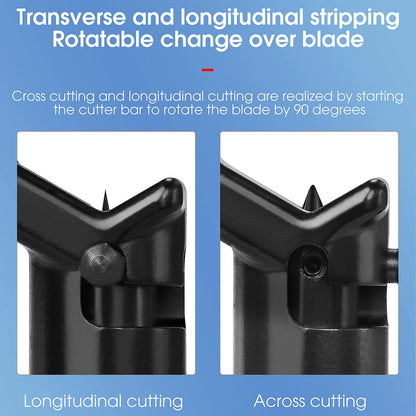 BAOSHLA Optical Cable Stripping Knife Armored Cable Stripper 8-28.6mm Vertical and Horizontal Dual use Type Fiber Optic Cable Cutter with 1 Spare Blade Mid Span Cable Slit and Ring Tool Slitting Tool