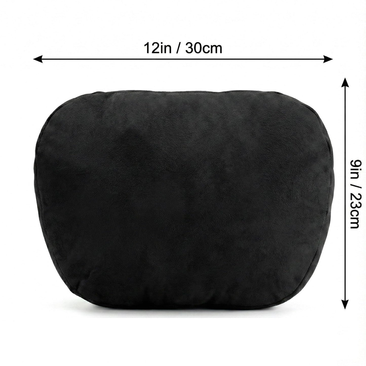 2PCS Welbrit Car Pillow for Car Neck Pillow for Driving Seat Leather Neck Support Soft Cushion Back Support Head-Rests for Vehicle Sleeping with Elastic Adjustment Strap (Black, Head)