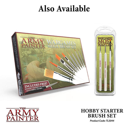 The Army Painter, Hobby Starter Brush Set, 3 Paint Brushes for Acrylic Paint incl. Drybrush, Detail & Standard Size - Model Brush for Miniature Fantasy Painting