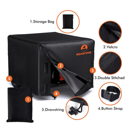 Roastove Black Portable Generator Cover,600D Fabric Heavy Duty Waterproof, Universal Fit 32”L x 24”W x 24”H - for Most Generators 5000-10000 Watt