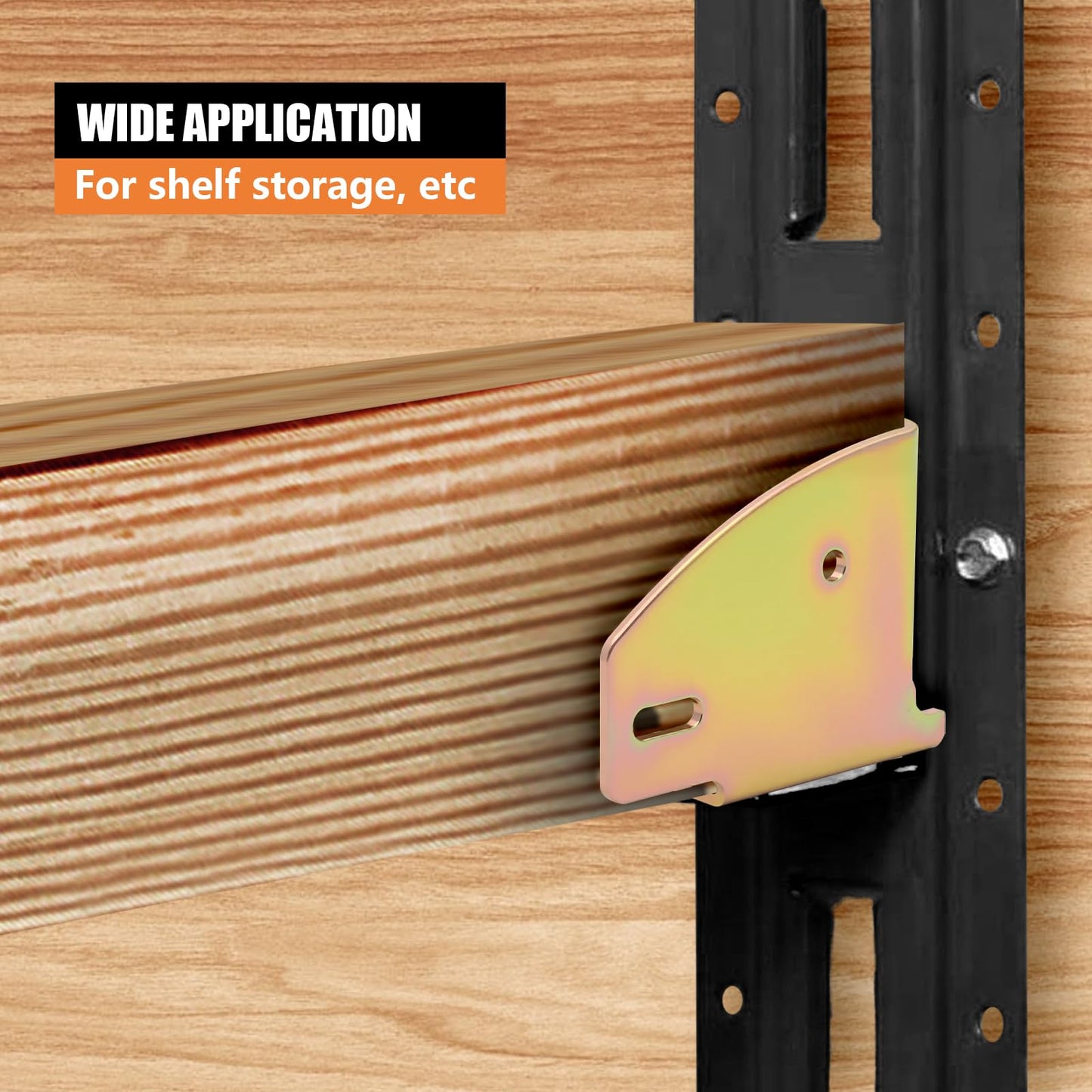 SALUINOKI E-Track Wood Beam End Socket 4 Pack with Screws, E Track 2x4 Bracket for Wood, Zinc-Coated Steel E-Track Accessories for E-Track Tie Down System