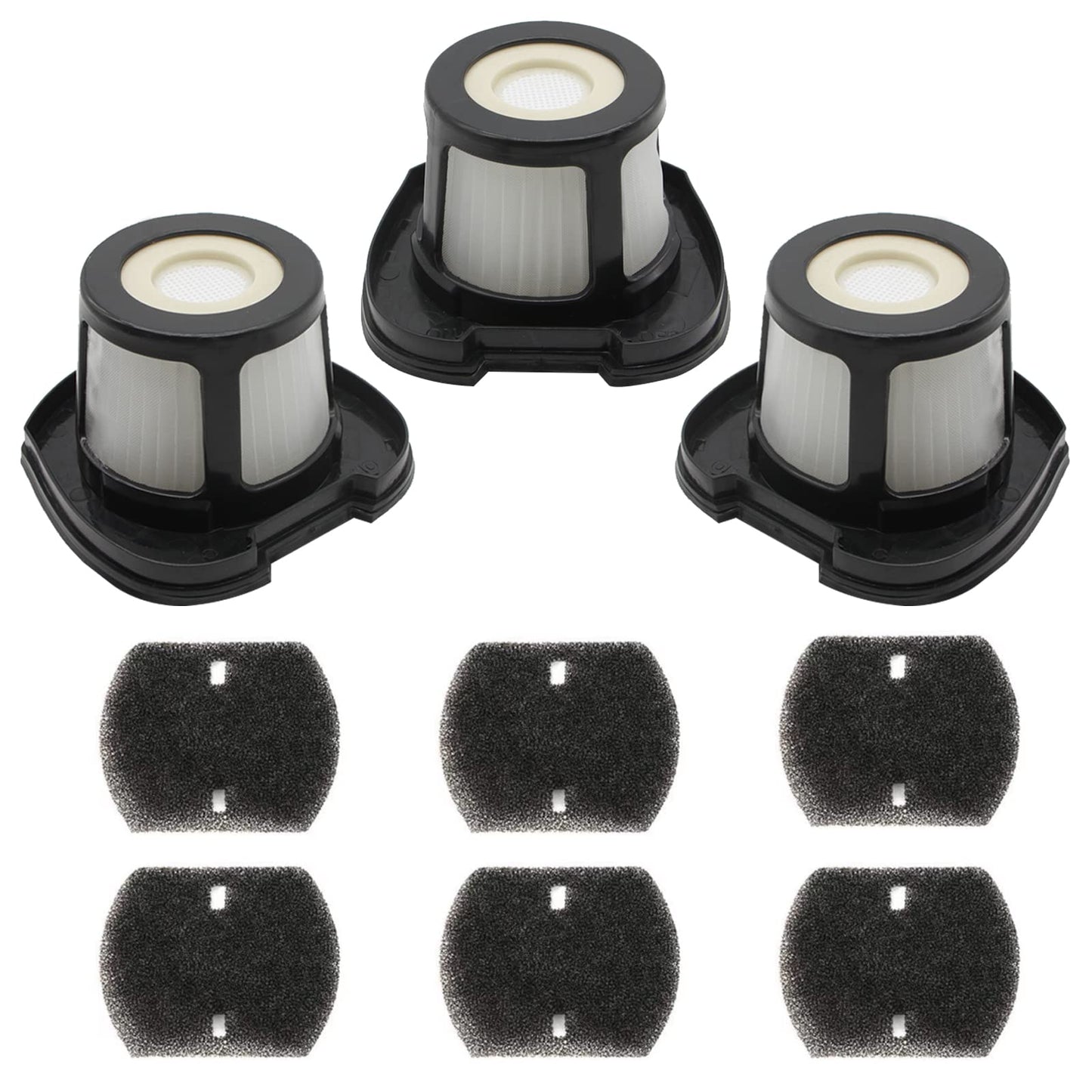 Aolleteau Filter Compatible with Bissell Pet Hair Eraser Vacuum Models 2284W, 2389, 2389D, 2390, 23903, 2390A, Compare to Part#1614203, Part#1614204 & Part#1614212 (3 Vacuum Filter & 6 Foam Filter)