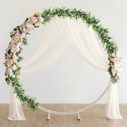 SOMYTING Artificial Eucalyptus Garland with White Flowers, 2 Packs 6Ft Artificial Greenery Garland Fake Hanging Flower Garland Plant Artificial Vines for Wedding Backdrop Arch Wall Table Decor