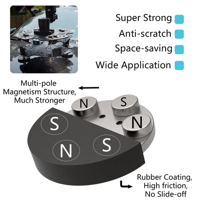 ULIBERMAGNET 4Pack Anti-Scratch Mounting Magnet Strong 24LB M6 Male Thread Stud,Anti-Slip Rubber Coated Neodymium Rare Earth Magnets with Stud for Camera LED Lighting Bracket