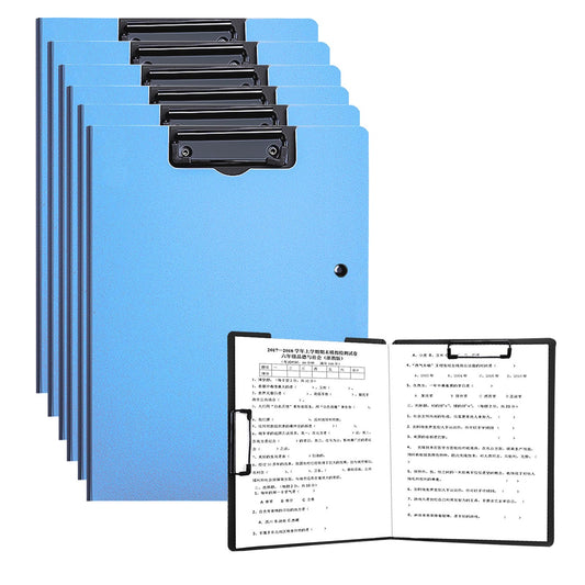 Clipboard Folder, 6 Pack A4 Foldable Clipboards File Folder Flip Writing Pad for Memo Form Document & School Office Work - Blue