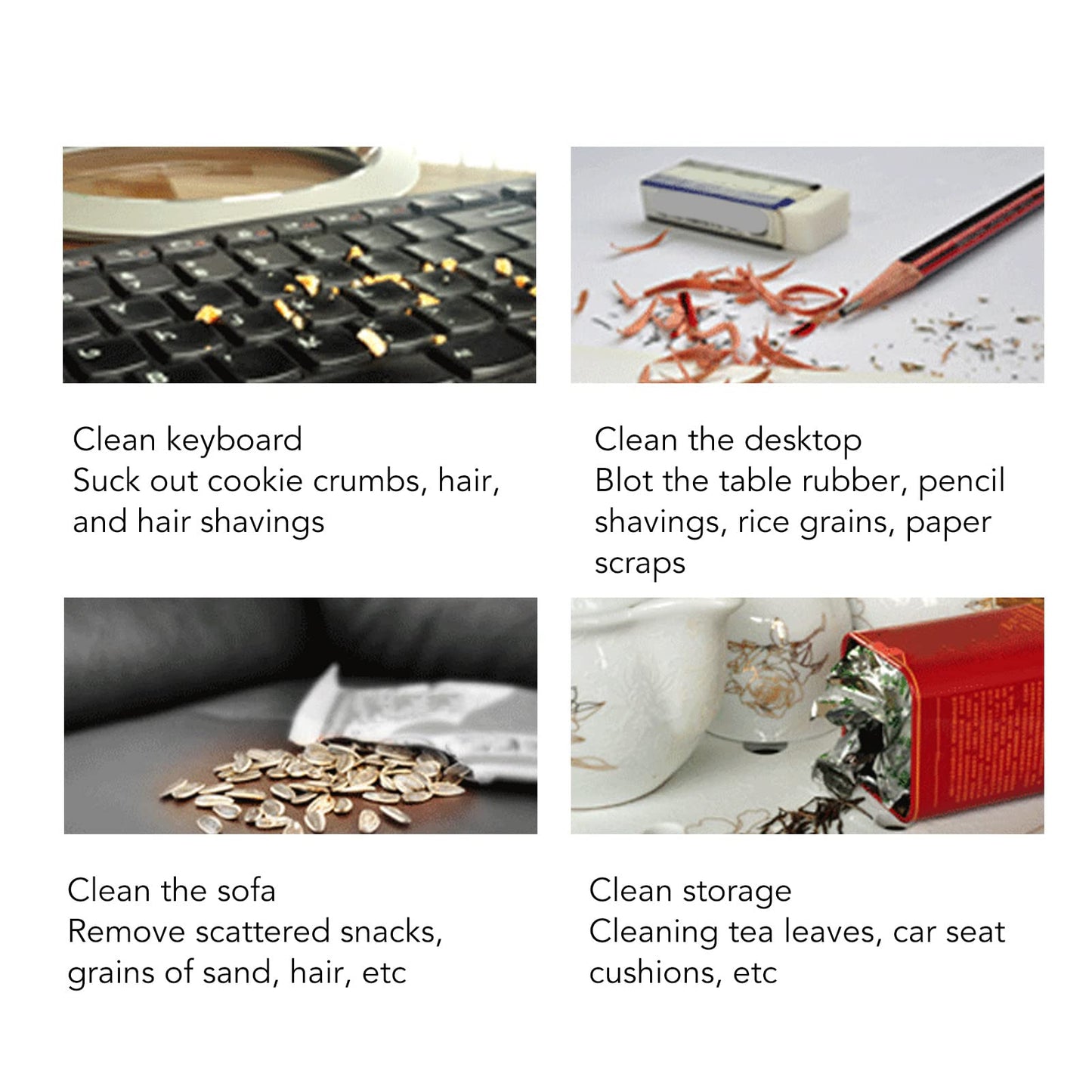 Cartoon Ladybug Mini Vacuum, Ergonomic Detachable Multi Purpose Keyboard Vacuum USB Easy Desktop Vacuum Cleaner for PC Laptop Desk Table Rubber Crumbs