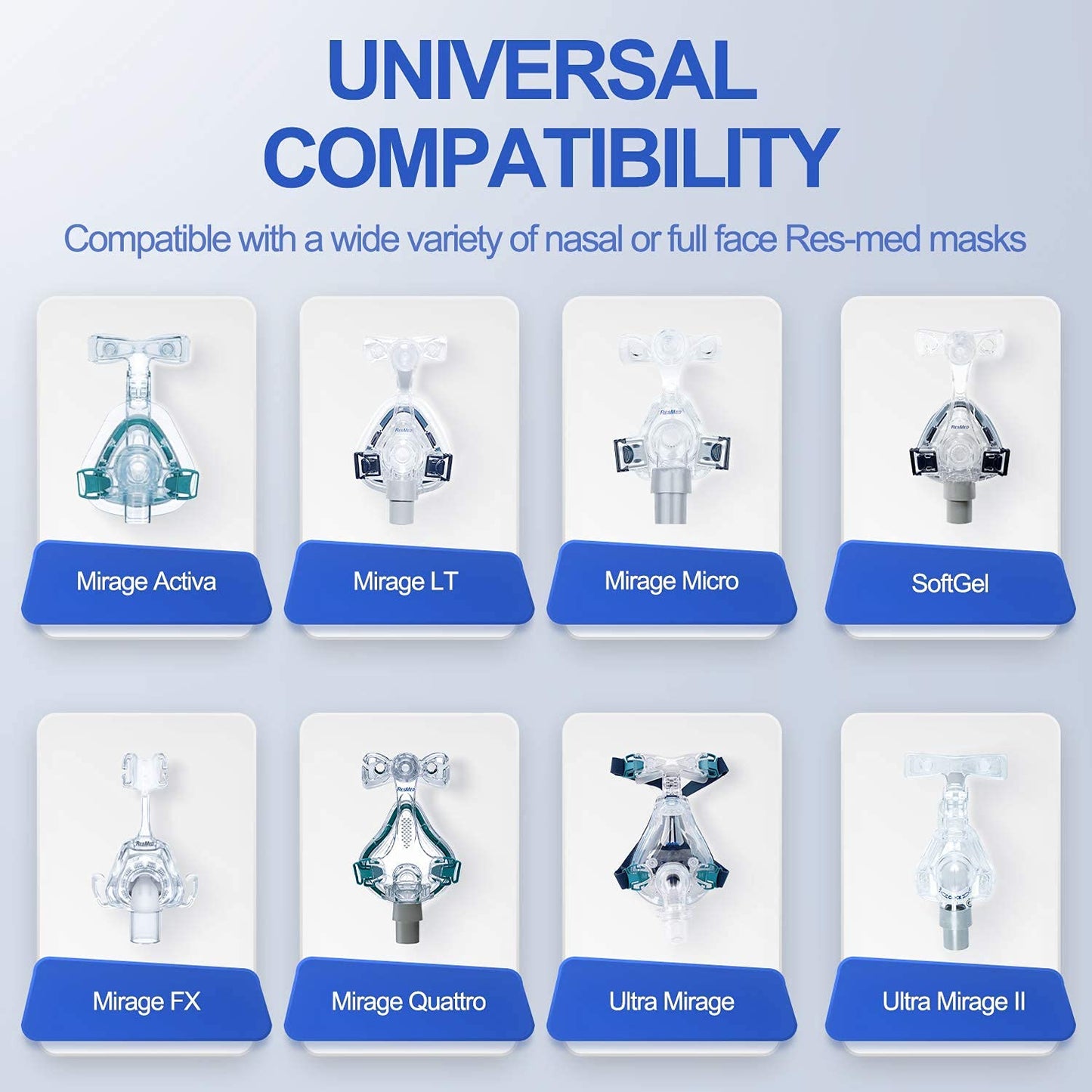 2 Pack Universal Replacement Headgear Strap for Various Masks, Adjustable CPAP Strap with Stronger Vel-cro and Elasticity, Headgear for Comfortable Fit & Seal
