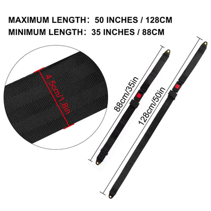 2 Point Seat Belt Adjustable Seatbelts Kit Compatible With Mobility Scooter, Electric Wheelchair, Bus, school bus, forklift, Black Color, 2 Pack(Black, 35''-50'')