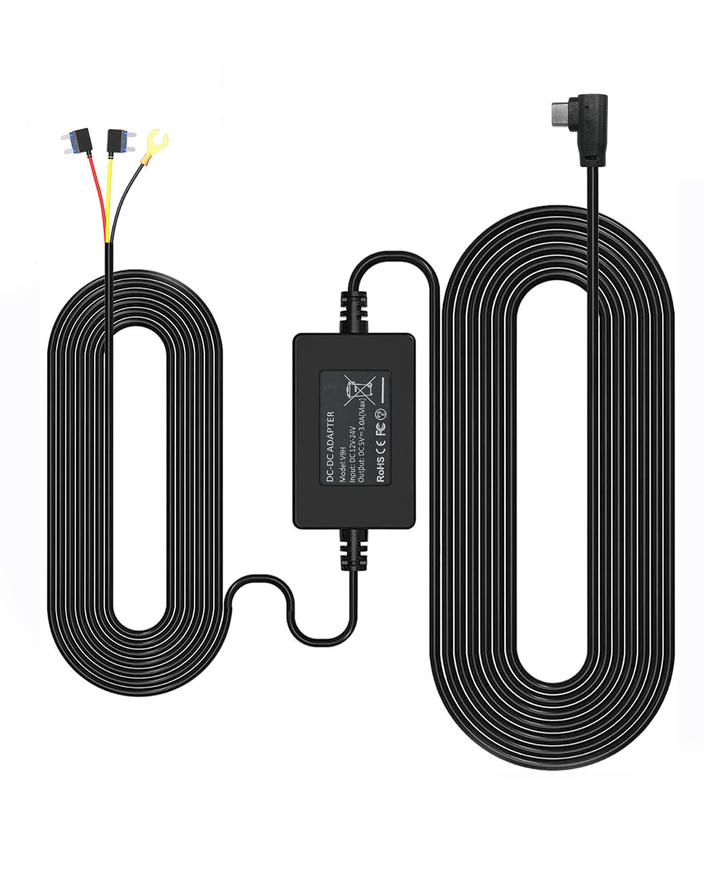 REDTIGER F7N Dash Cam Hardwire Kit, 21.3ft USB C-Port Hard Wire Kit for Dashcam,Converts 12V-24V to 5V/2.5A Low Voltage Protection