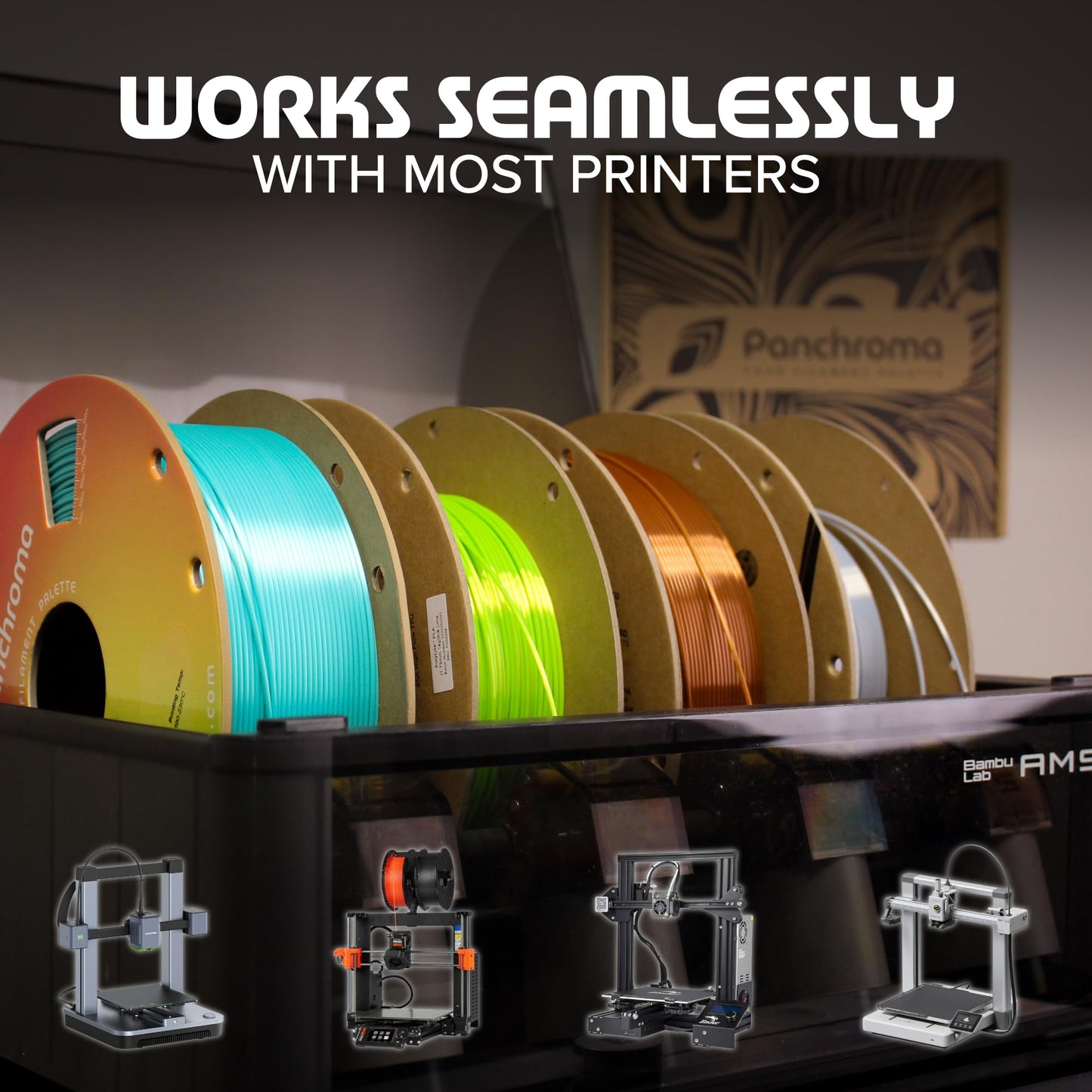 Panchroma PLA Polymaker Teal 3D Printer Filament, 1.75mm, 1kg Spool, Easy to Print, High Speed Printing, Tangle Free, AMS Compatible, Perfect for Toys, Decor, Miniatures, Models & Cosplay