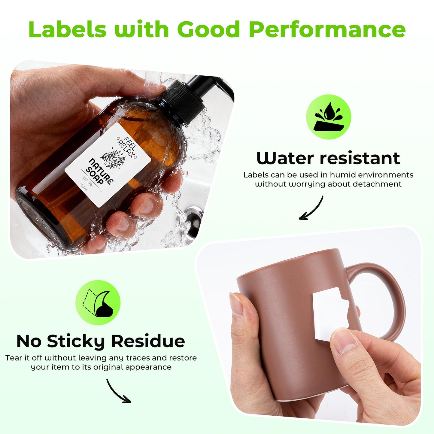 3-Rolls Thermal Sticker Label Paper Compatible with SUPVAN T50M Pro,ETIKEZ PM260,NDYIN N20 and ORGSTA T003 Label Maker Tape, 50x70mm(1.97"x2.75"),110 Labels/Roll, for Barcode, Address, Name Tag,White