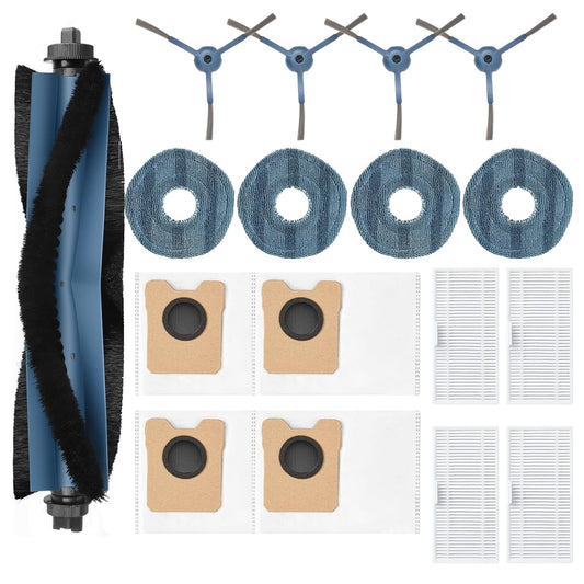 Replacement Parts Accessories for Eufy Omni C20:1-Roller Brush 4-Side Brush 4-HEPA Filter 4-Mop Pads 4 Dust Bags