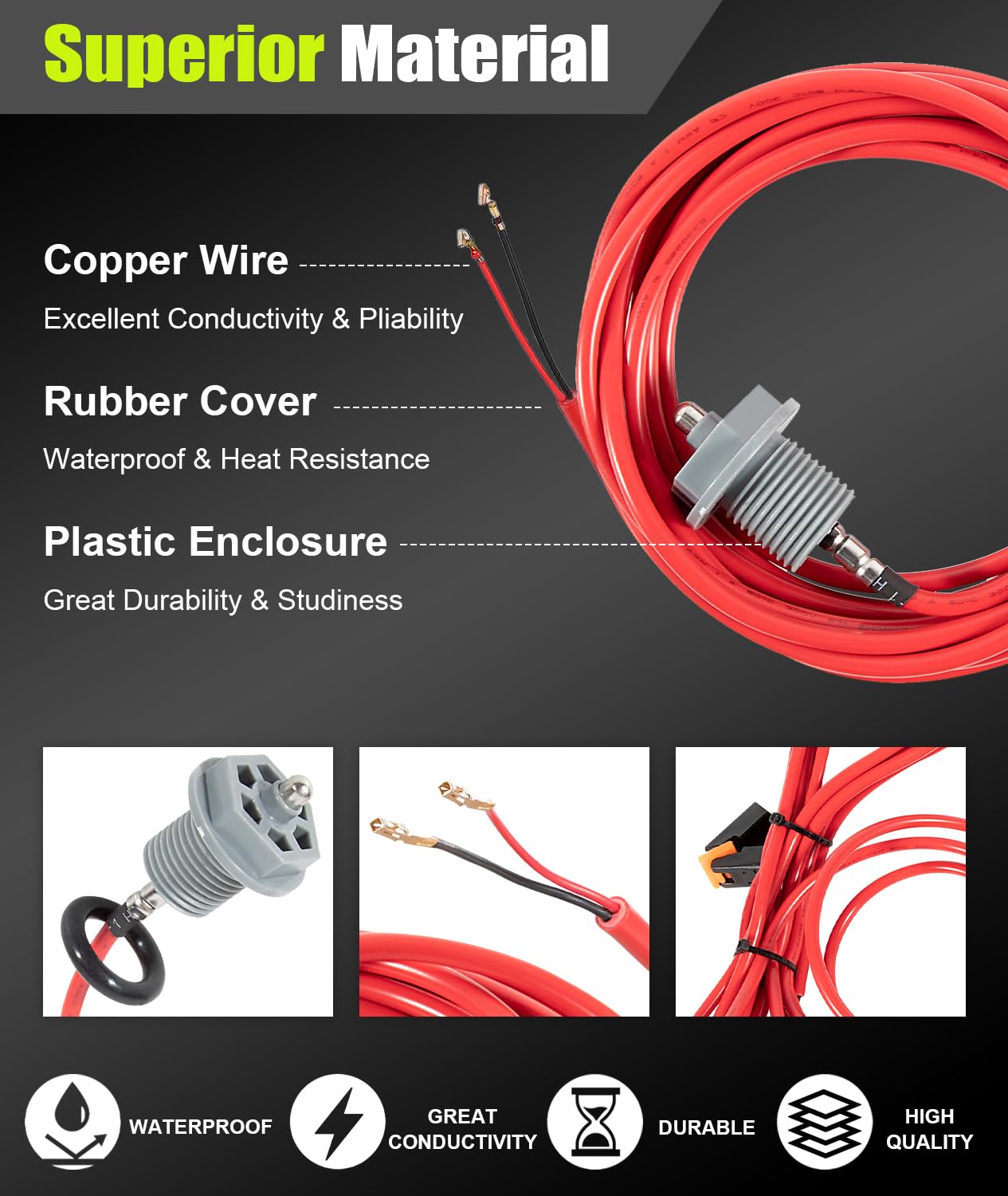Deargooday 6600-167 Temperature Sensor with Curled Finger Connectors & 6540-228 O-Ring, Fit for Sundance Spas and Jacuzzi Hot Tubs. (6600-167 with O-Ring)