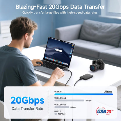 Cable Matters [USB-IF Certified] USB4 Cable 6 ft with 20Gbps Data, 8K Video Support, and 100W Charging, Compatible with Thunderbolt 4 Thunderbolt 3, USB C for MacBook, DELL XPS, Surface Pro and More