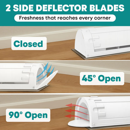 Air Vent Deflector with 6-Way Multi-Directional Airflow - 10x4", 2-Pack Heat Register Cover: Magnetic Vent Covers for Home Floor, Air Conditioner Deflector, Heater Diverter for Wall, Ceiling, AC Duct