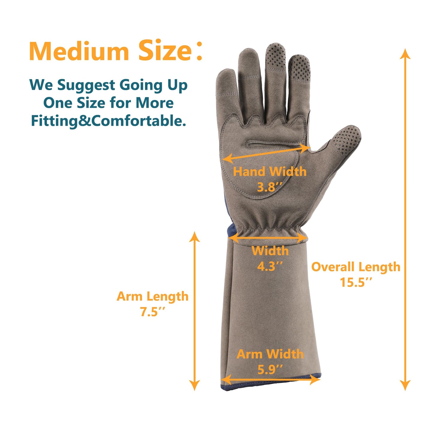 COOLJOB Rose Pruning Thorn Resistant Garden Gloves for Women & Men, Long Sleeve Puncture Proof Work Gloves with Forearm Protection, Medium Size, Blue & Grey (1 Pair M)