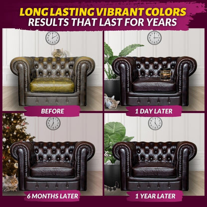 Coconix Leather & Vinyl Recoloring Balm - Dark Brown | Restore Faded, Worn, and Peeling Leather and Vinyl on Sofas, Chairs, and Car Seats | Vibrant Colors with Simple Application