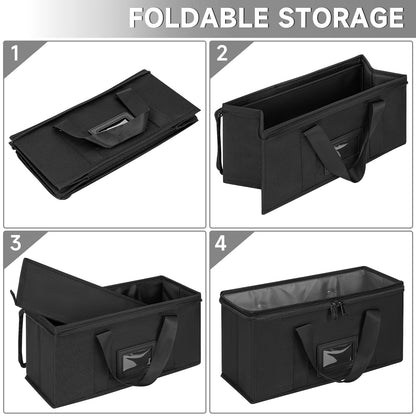 2 Pack CD Storage Boxes, TORIBIO CD Case Holder Organizer with Clear PVC Lid and Index Labels- 13.4"x 6.3"x 5.5" CDs Storage Holder Bags, Each Hold up to 31 CDs Jewel Cases or 170 Discs