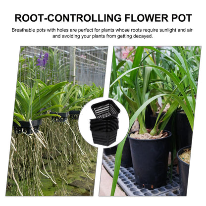 BESPORTBLE Aquatic Plant Basket, 10Pcs Square Mesh Net Pot - Hydroponic Planting Basket for Ponds Fish Tank Hydroponics