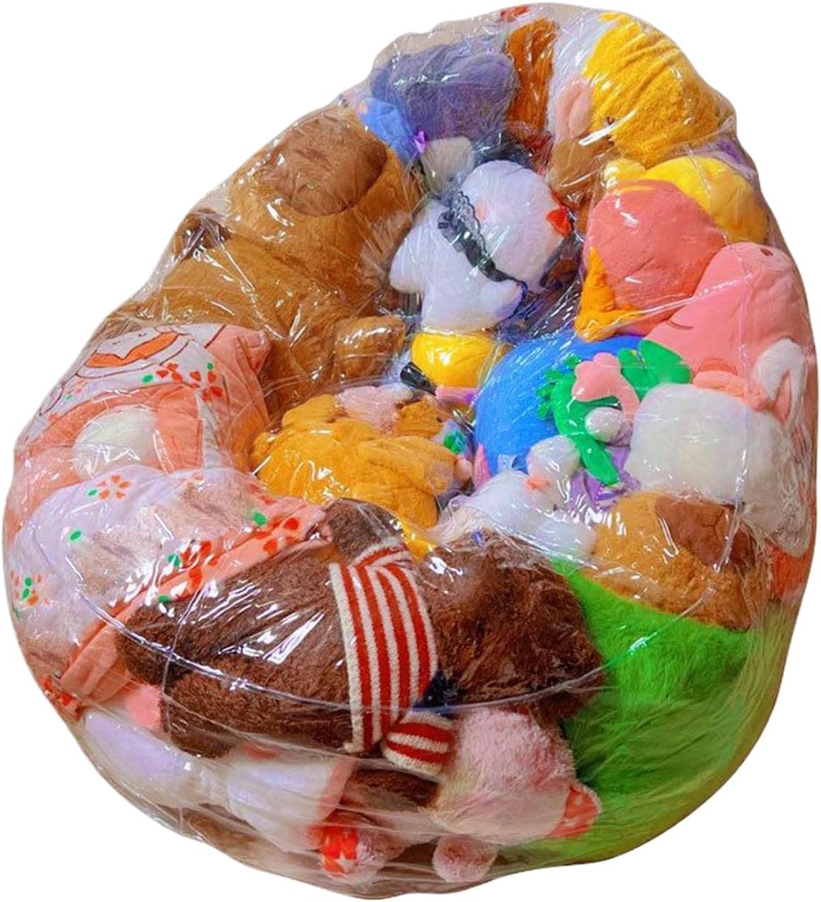 Quhoxdye Clear Extra Large 150L Bean Bag Chair Cover for Stuffed Animal Storage，organizing plush toysWaterproof Toy Organizer & Soft Plush Toys Holder Seat, (Chair Cover Only, No Filler Included)