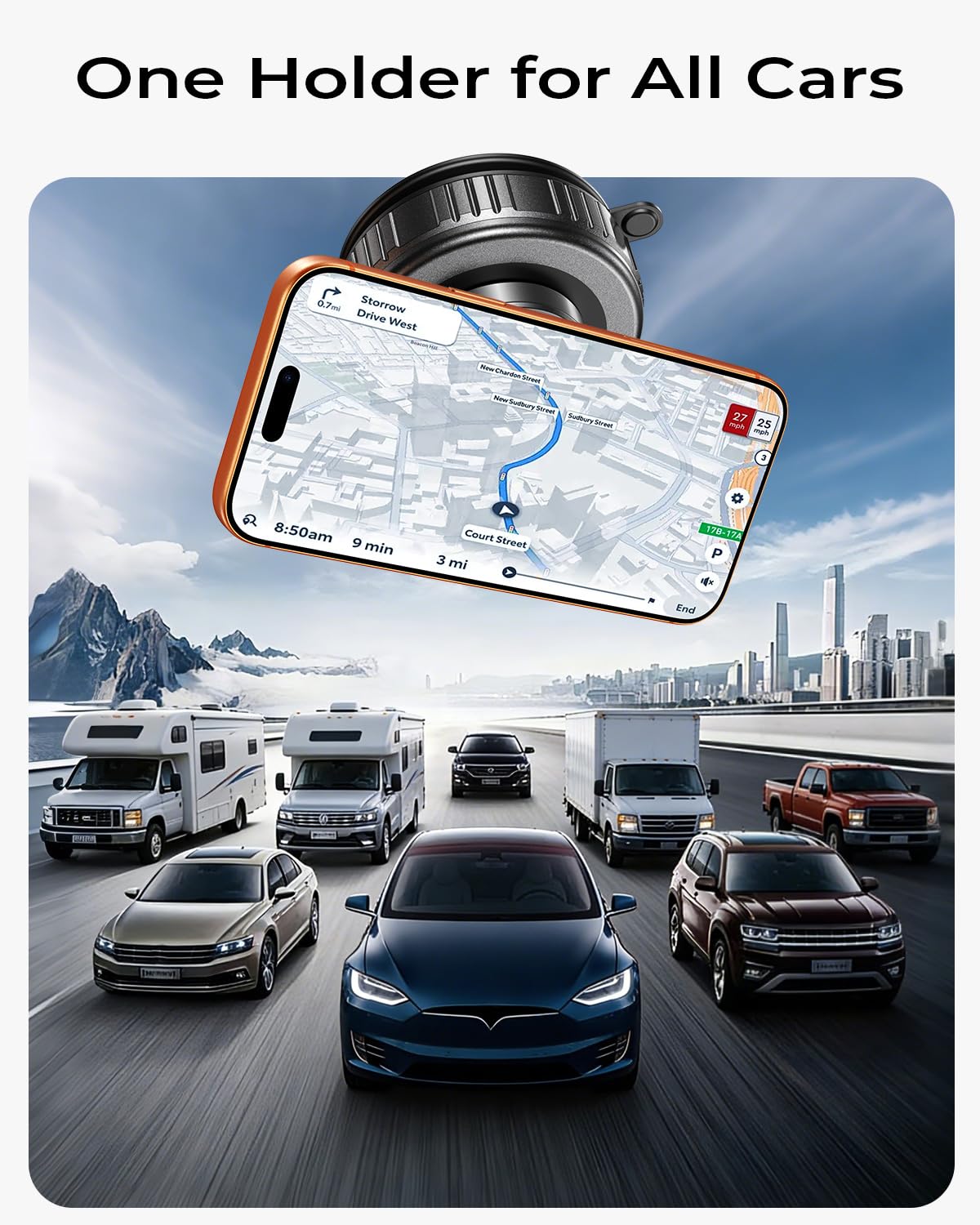 DIMONCOAT 2026 Upgraded for Car Mount Vacuum Magnetic Phone Holder Car, 360° Adjustable Suction Cup Phone Stand [109+LBS Suction & 2800gf Magnetic] for Car Accessories 17 Pro Max