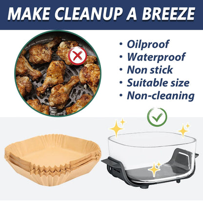 Air Fryer Liners for Ninja Crispi, Airfryer Liners Set of 250PCS Ninja Crispi Accessories for Ninja FN101 4QT&6 Cup Glass Containers, Ninja Crispi Air Fryer Cooking System Accessories